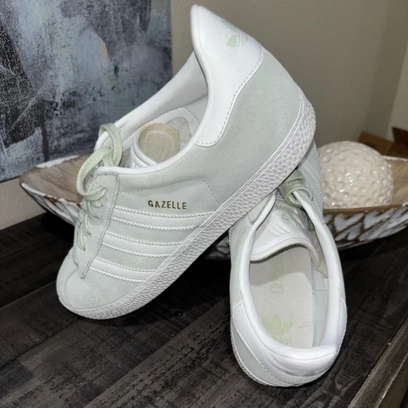 adidas Gazelle Women's Sneakers in White and Mint - Picture 7 of 11